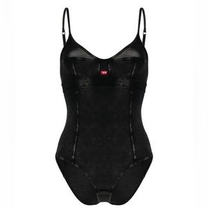 Diesel Denim-EFFECT Bodysuit and Logo-Patch Briefs